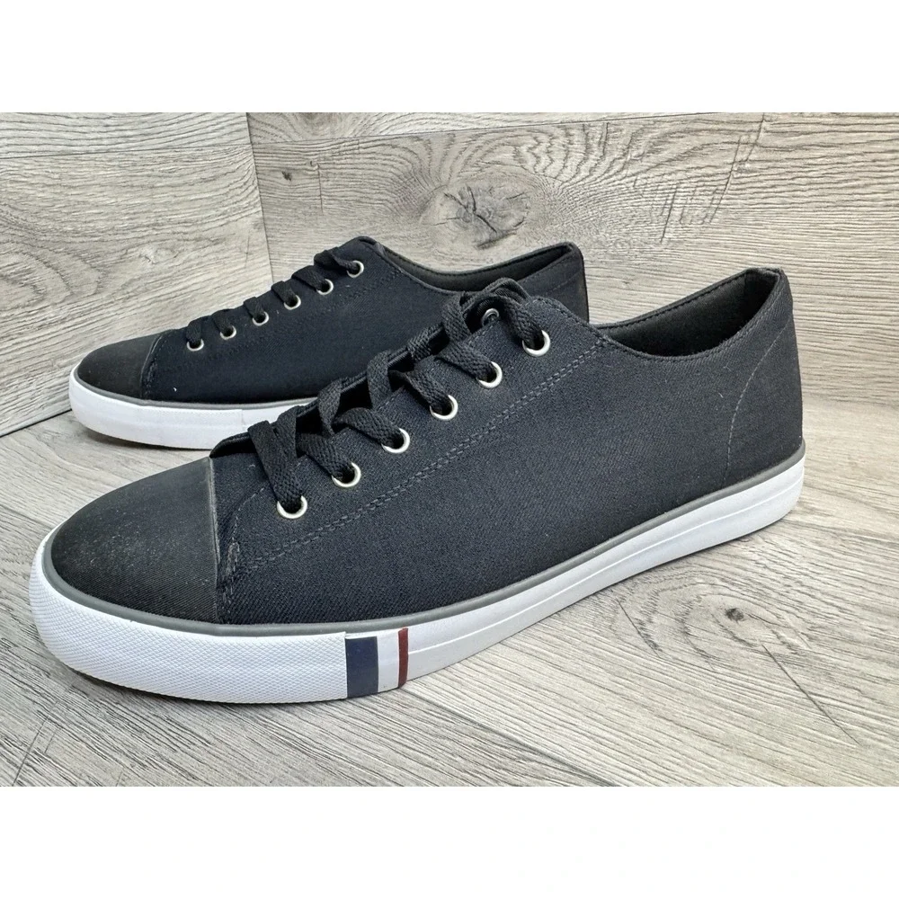 Ben Sherman Dorset Lo Shoes Mens Size 12 46 Black Canvas Memory Foam Sneaker